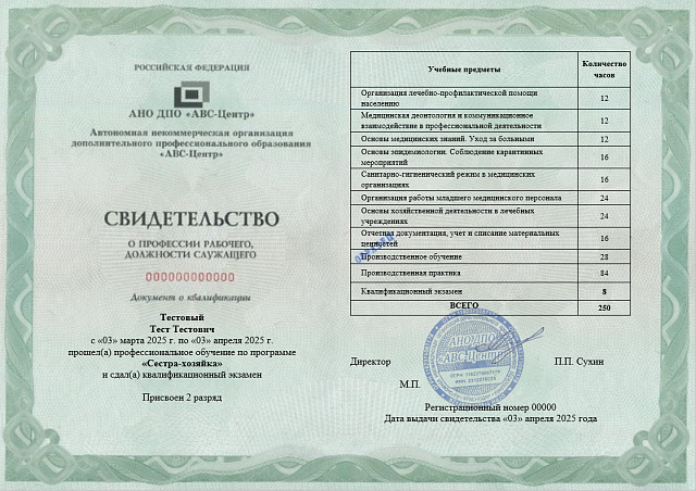 Сестра-хозяйка. Обучение дистанционно